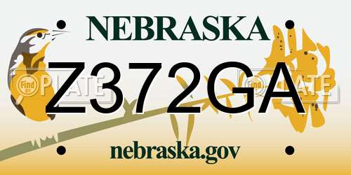 Z372GA Nebraska License Plate