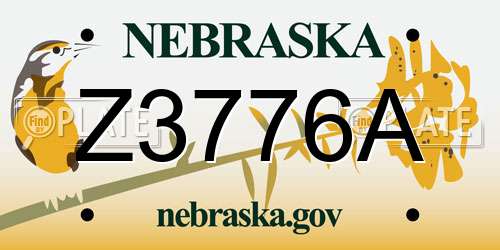 Z3776A Nebraska License Plate