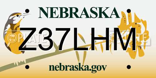 Z37LHM Nebraska License Plate