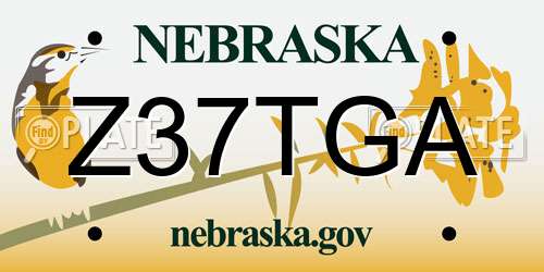Z37TGA Nebraska License Plate