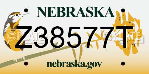 Z38577T Nebraska License Plate