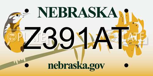 Z391AT Nebraska License Plate