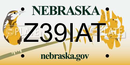 Z39IAT Nebraska License Plate