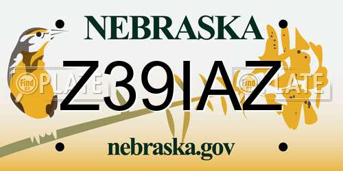 Z39IAZ Nebraska License Plate