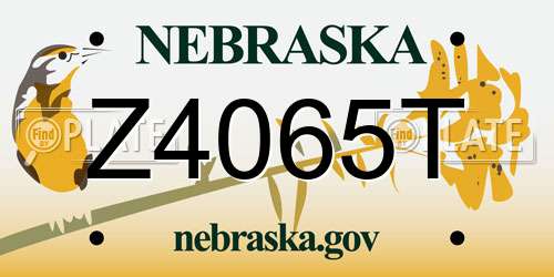 Z4065T Nebraska License Plate
