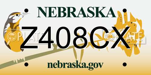 Z408CX Nebraska License Plate