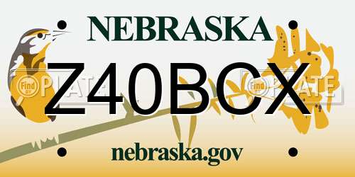 Z40BCX Nebraska License Plate