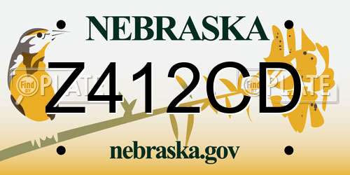 Z412CD Nebraska License Plate