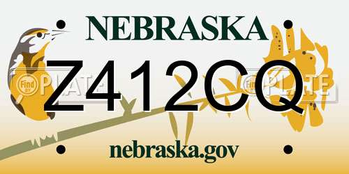 Z412CQ Nebraska License Plate