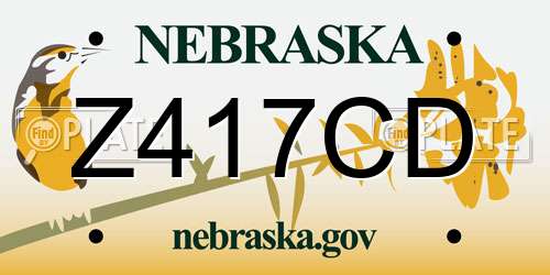 Z417CD Nebraska License Plate