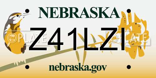 Z41LZI Nebraska License Plate