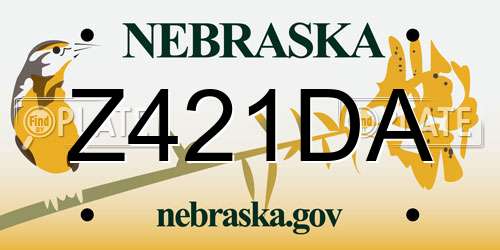 Z421DA Nebraska License Plate