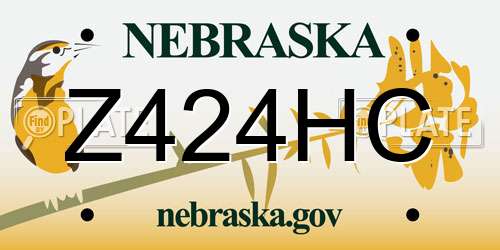 Z424HC Nebraska License Plate