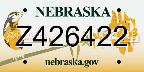 Z426422 Nebraska License Plate