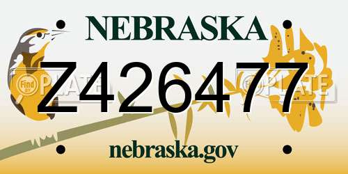 Z426477 Nebraska License Plate
