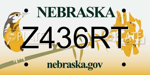 Z436RT Nebraska License Plate
