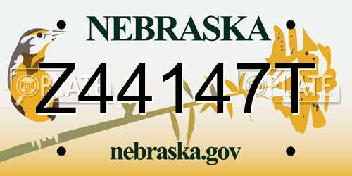 Z44147T Nebraska License Plate