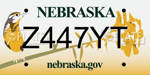 Z447YT Nebraska License Plate