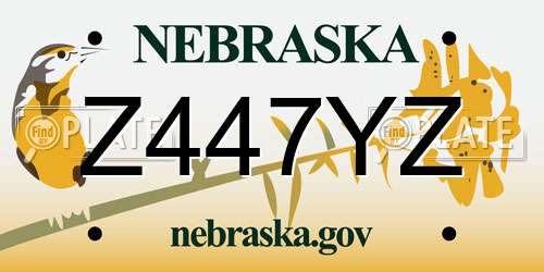 Z447YZ Nebraska License Plate