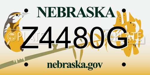 Z4480G Nebraska License Plate