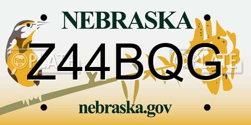 Z44BQG Nebraska License Plate