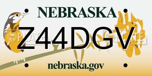 Z44DGV Nebraska License Plate