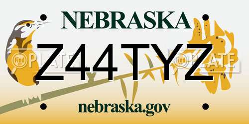 Z44TYZ Nebraska License Plate