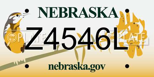 Z4546L Nebraska License Plate
