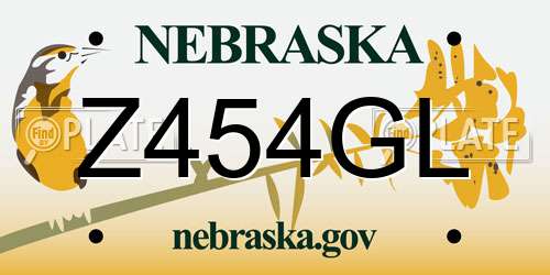 Z454GL Nebraska License Plate
