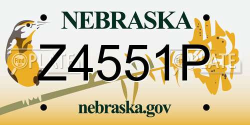 Z4551P Nebraska License Plate