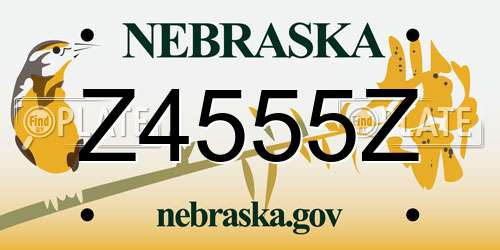 Z4555Z Nebraska License Plate