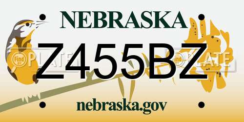 Z455BZ Nebraska License Plate