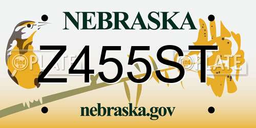 Z455ST Nebraska License Plate