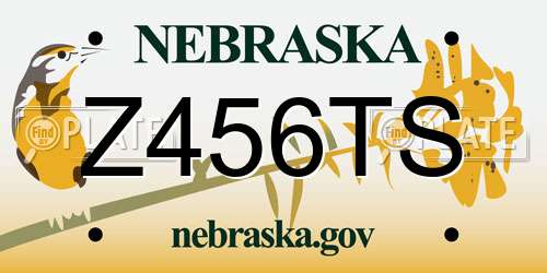 Z456TS Nebraska License Plate
