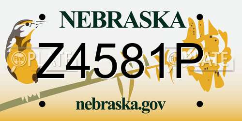 Z4581P Nebraska License Plate