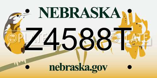 Z4588T Nebraska License Plate