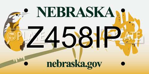 Z458IP Nebraska License Plate