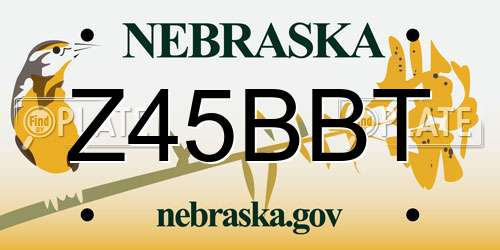 Z45BBT Nebraska License Plate