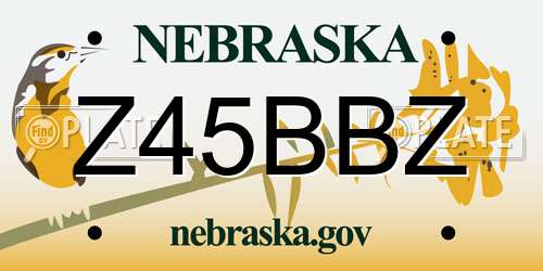 Z45BBZ Nebraska License Plate
