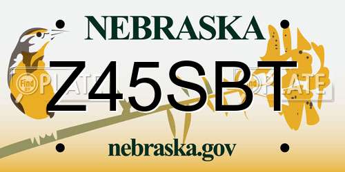 Z45SBT Nebraska License Plate