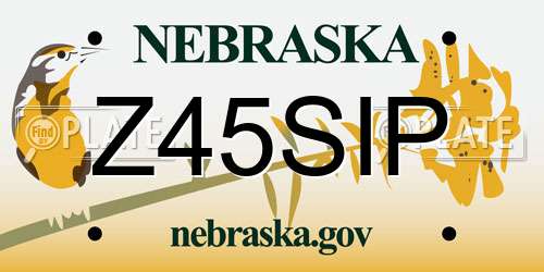 Z45SIP Nebraska License Plate