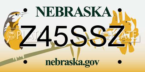Z45SSZ Nebraska License Plate