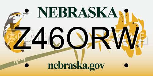 Z46ORW Nebraska License Plate