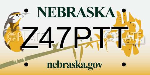 Z47PTT Nebraska License Plate