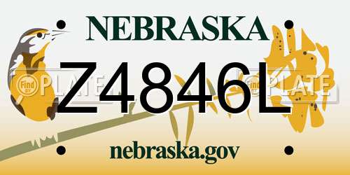 Z4846L Nebraska License Plate