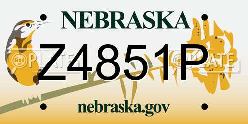 Z4851P Nebraska License Plate