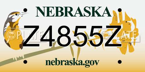 Z4855Z Nebraska License Plate