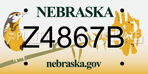 Z4867B Nebraska License Plate