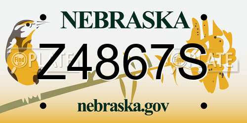 Z4867S Nebraska License Plate