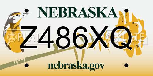 Z486XQ Nebraska License Plate